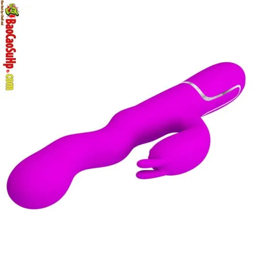 Dương vật giả 3D tai thỏ Prettylove Laursen rung ngoáy zikzak Silicone — ảnh 2
