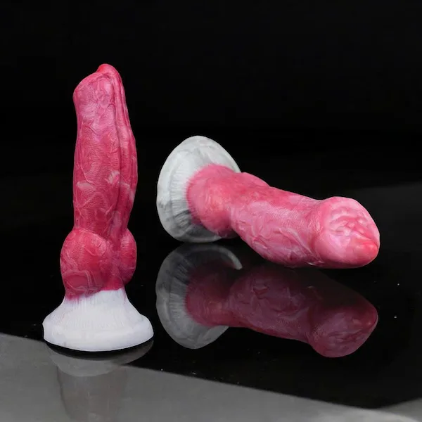 Dương Vật Giả Kiểu Chó Sói Knot Silicone Cong Lớn Có Đế Hít Tường Cao Cấp — ảnh 8