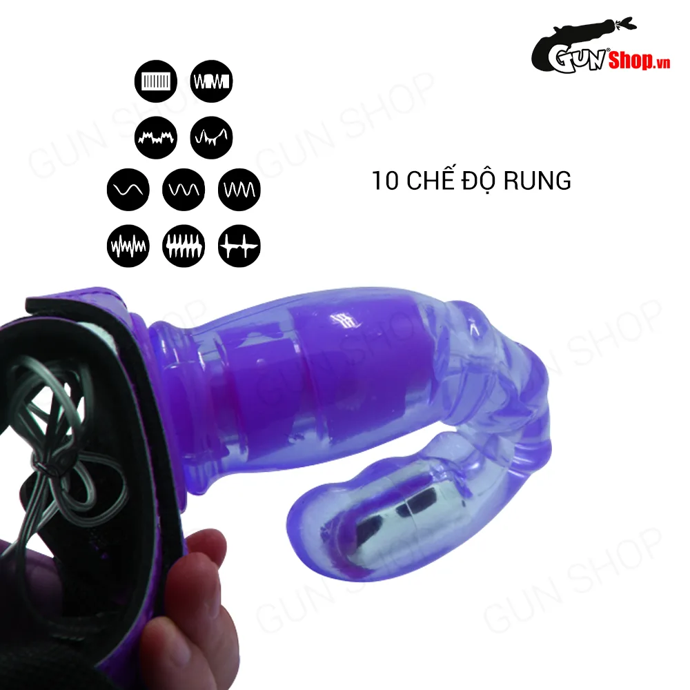 Dương vật giả dây đeo 10 chế độ rung pin Aphrodisia Rabbit 8.5 — ảnh 6