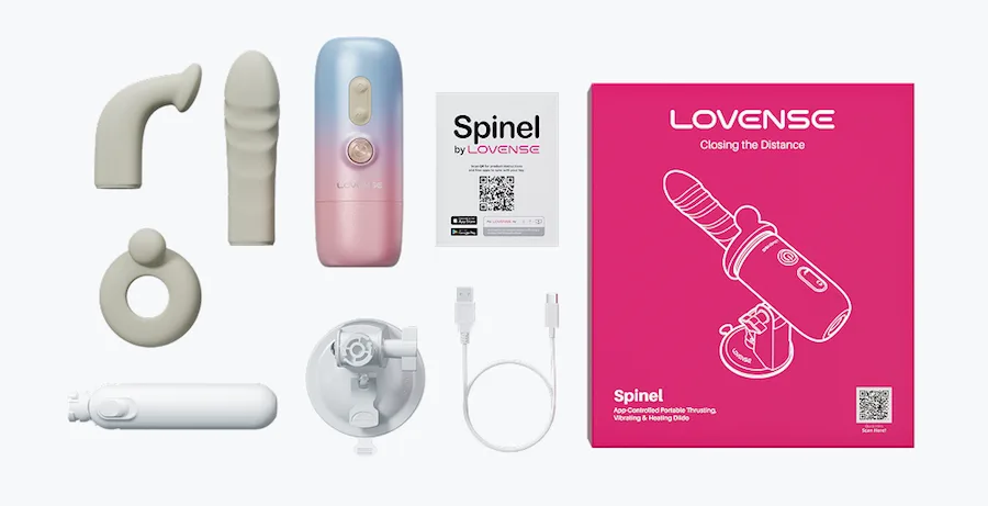 Dương vật giả Lovense Spinel rung thụt toả nhiệt điều khiển App điện thoại — ảnh 4