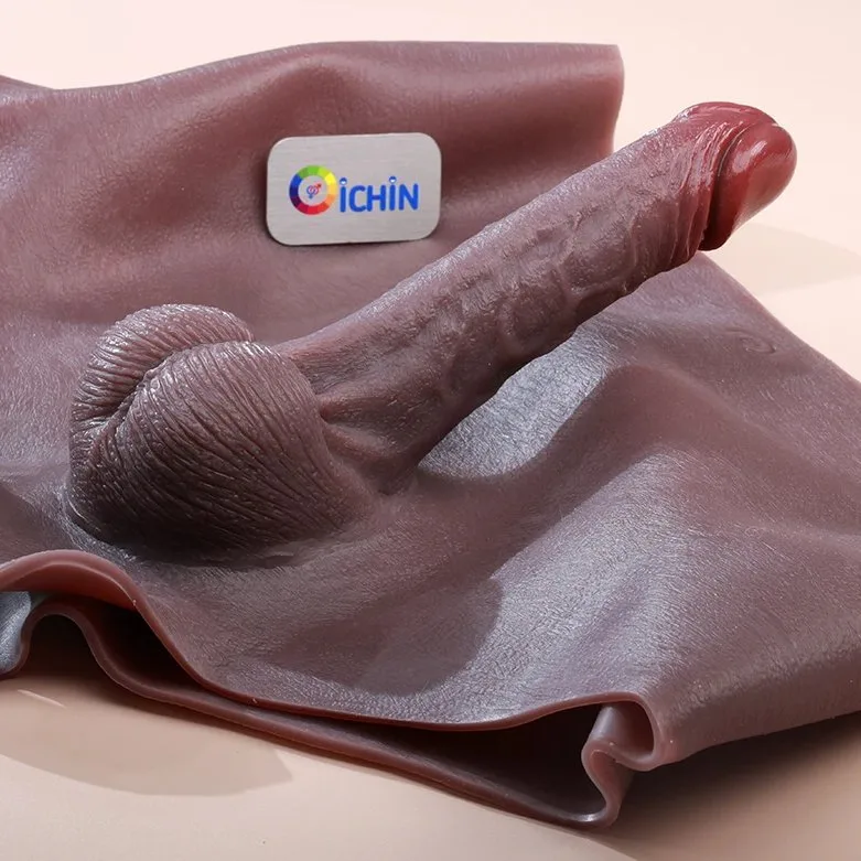 Dương vật giả đặc ruột cho Les Jiuai quần đùi màu nâu đen — ảnh 8