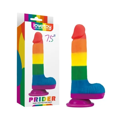 Lovetoy Prider 7.5 dương vật giả mềm dẻo đa sắc siêu thật