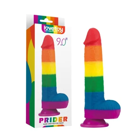 Dương vật giả đa sắc Lovetoy Prider 9.0 mềm dẻo dính tường, kích thích cực đỉnh