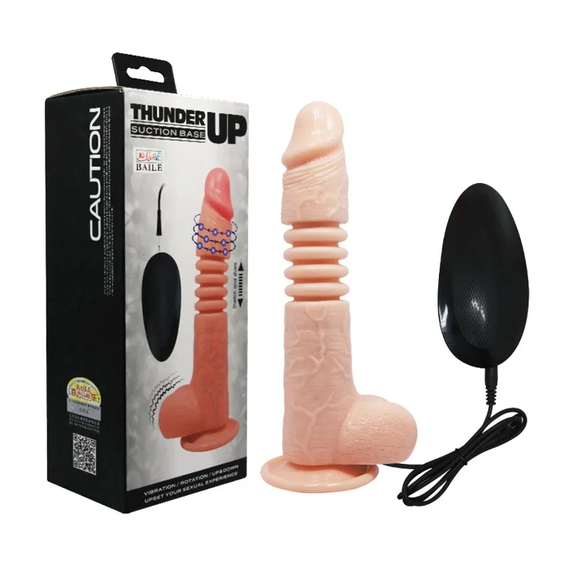Dương vật giả dính tường rung thụt tự động pin cao cấp Baile Thunder Up