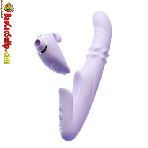Dương vật giả Jiuuy 2in1 Thỏ Albizia Rabbit tháo rời rung hút , bi xoay phát nhiệt silicone kháng khuẩn — ảnh 12