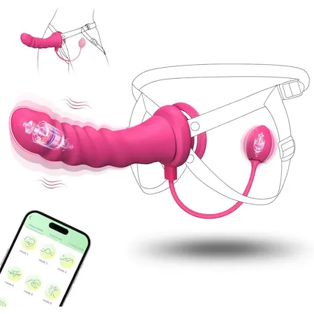 Dương vật giả rung điều khiển app Love Spouse cho Les nhanh nhạy