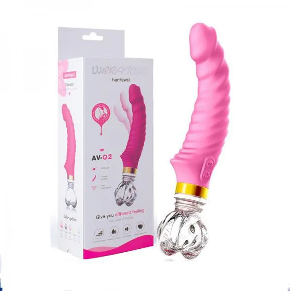 Dương vật giả Hantewei cao cấp, rung ngoáy, đế pha lê độc đáo