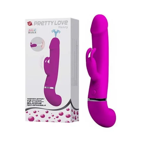Dương vật giả Pretty Love Henry sạc điện, rung 12 chế độ, xịt nước