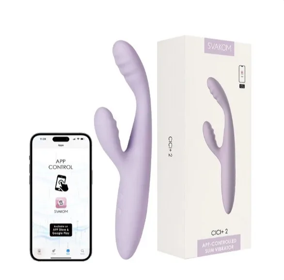 Dương vật giả Svakom Cici Plus 2 nhánh rung, điều khiển App dễ dùng, kích thích cực mạnh