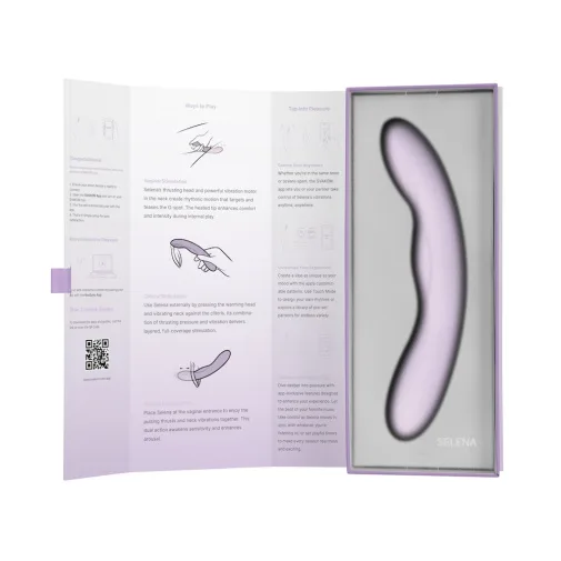 Máy massage điểm G Svakom Selena rung thụt điều khiển qua app điện thoại Máy massage điểm G Svakom Selena rung thụt điều khiển qua — Thiết kế công thái học – Kích thích điểm G chính xác