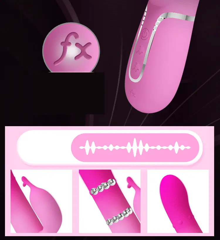 Dương vật giả Pretty Love Shima 4 trong 1 rung xoay bi phụ tai thỏ kích thích — ảnh 5