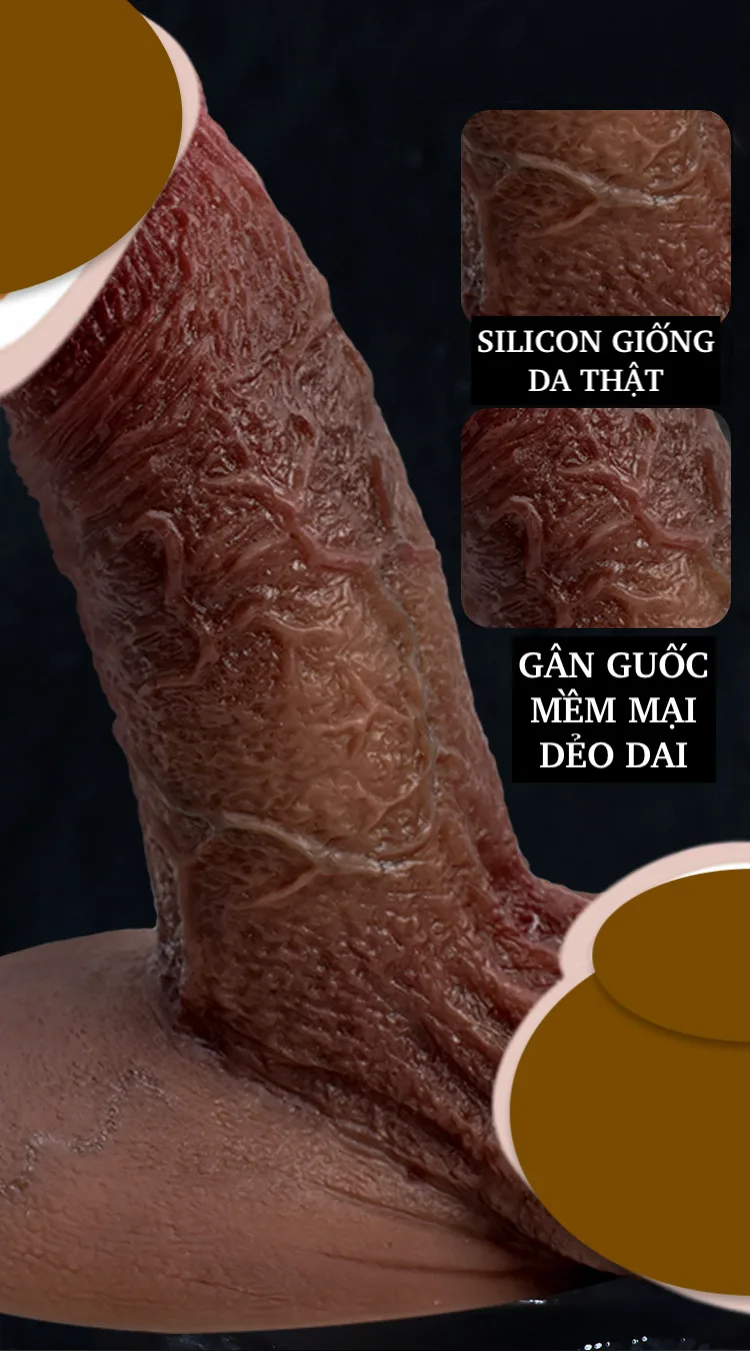 Dương vật giả Người khổng lồ đen siêu thật size L chất liệu silicone — ảnh 3