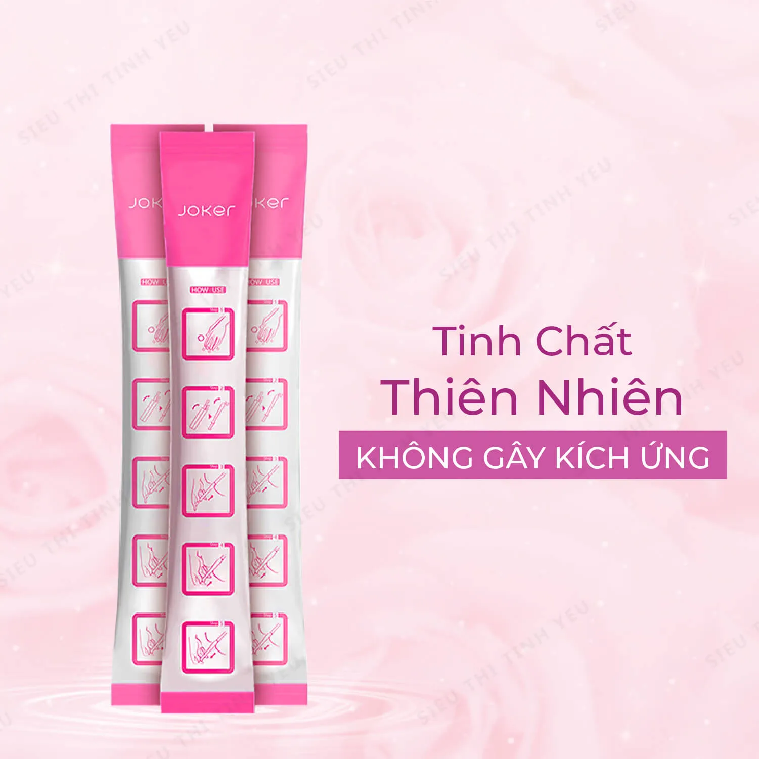 Gel bôi trơn ống bơm Joker màu hồng - Hương hoa hồng, bảo vệ, dưỡng ẫm - Hộp 3 ống — ảnh 3