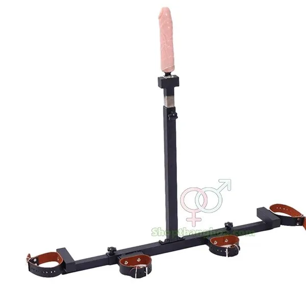 Giá đỡ dương vật giả chữ T kèm dây trói tay chân đa năng — ảnh 3