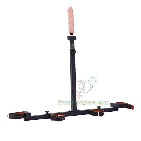 Giá đỡ dương vật giả chữ T kèm dây trói tay chân đa năng — ảnh 5