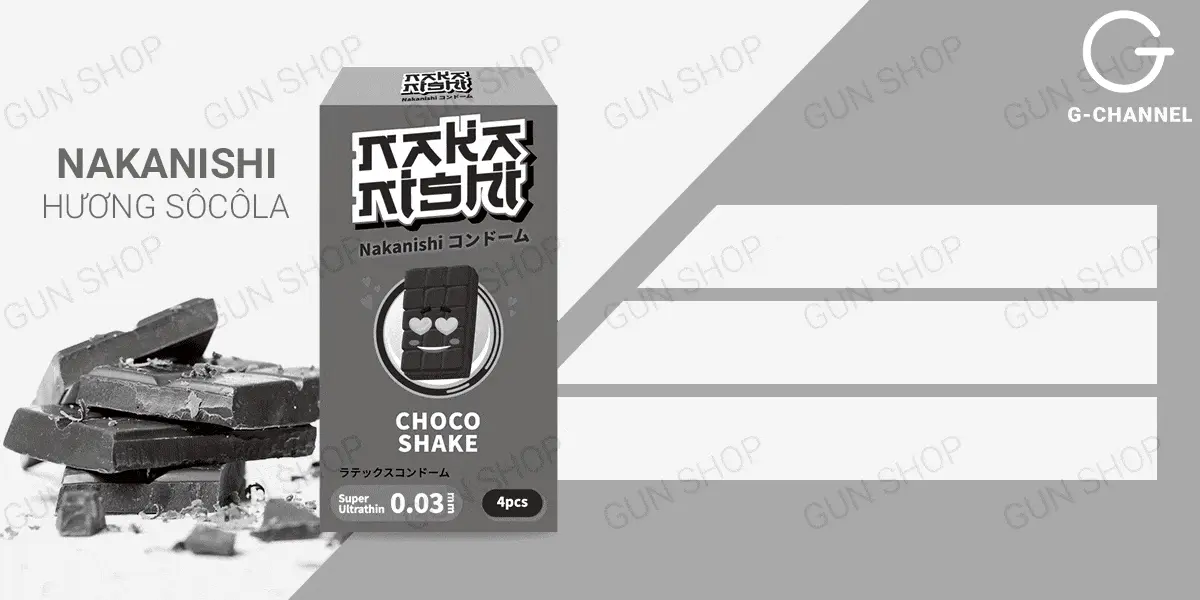 Bao cao su Nakanishi siêu mỏng 0.03mm hương socola hộp 4 — ảnh 2