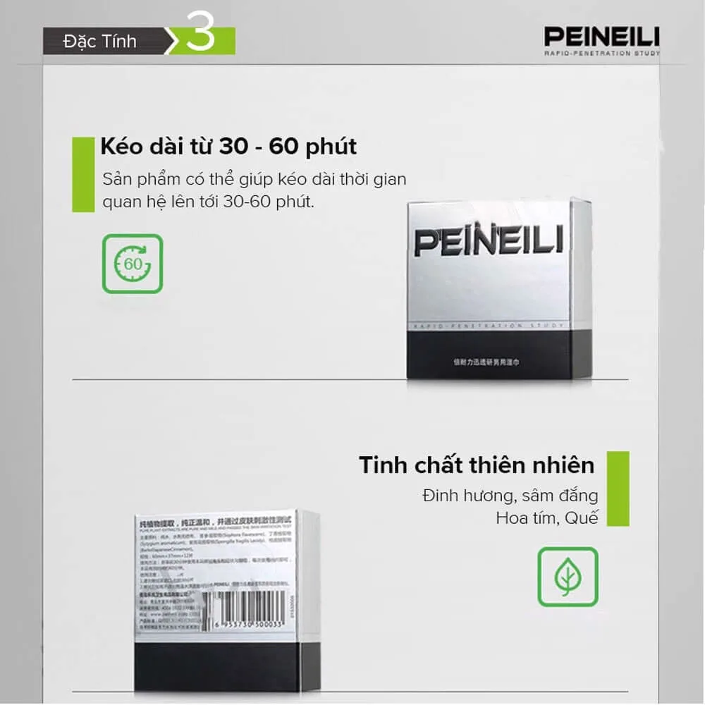 Khăn lau Peineili kéo dài thời gian quan hệ Hộp 12 cái chống xuất tinh sớm — ảnh 4