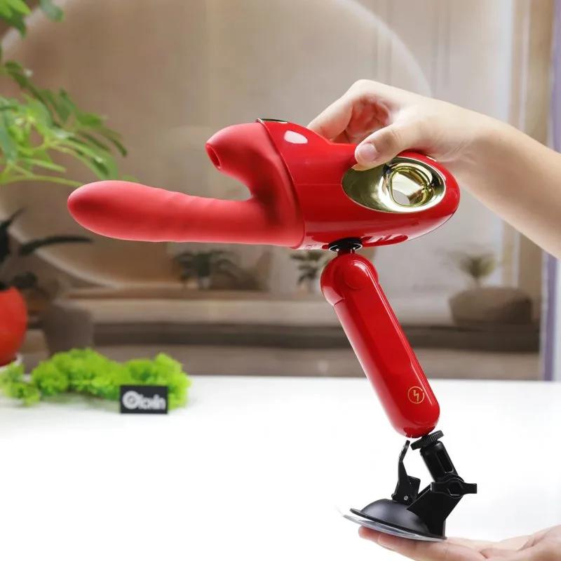 Máy rung Leten Thick Pro màu đỏ điều khiển từ xa cận cảnh