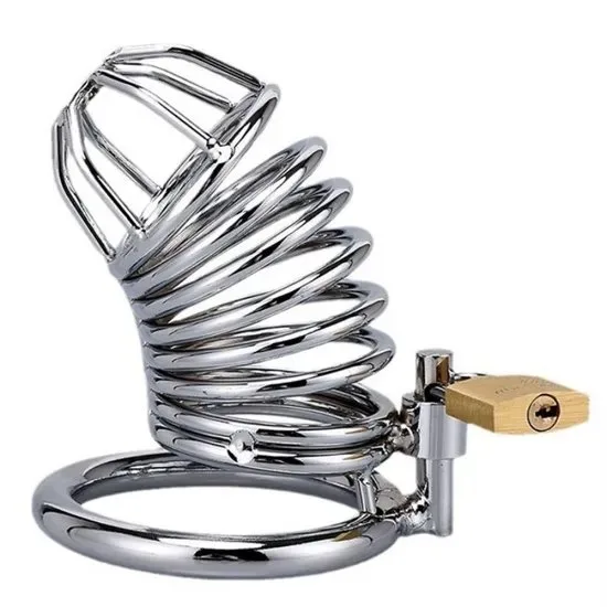 Lồng Khóa Trinh Tiết Nam Dạng Lò Xo – Thép Không Gỉ Cao Cấp 3 Size Ring — ảnh 3