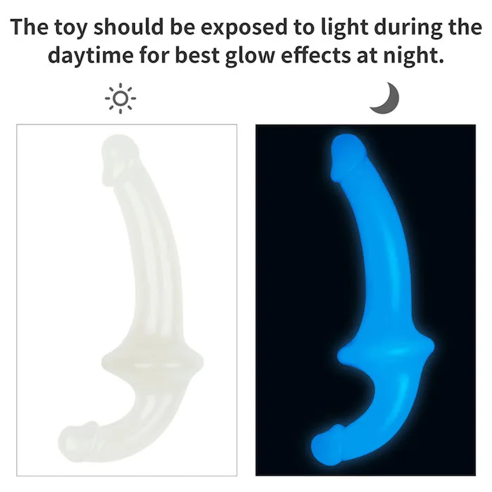 Dương vật giả 2 đầu Lovetoy Lumino Play 10.5 inch phát quang trong bóng tối Lovetoy Lumino 2 đầu phát sáng 10.5 inch, cảm giác thật — Khả năng phát sáng