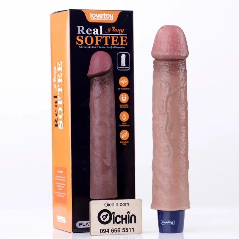 Lovetoy Softee Real 9 inch gân guốc mạnh mẽ 10 chế độ rung — ảnh 10