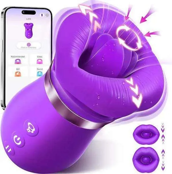 Máy massage âm vật Sovokn lưỡi liếm rung hút xoay đa chế độ điều khiển qua app — ảnh 4
