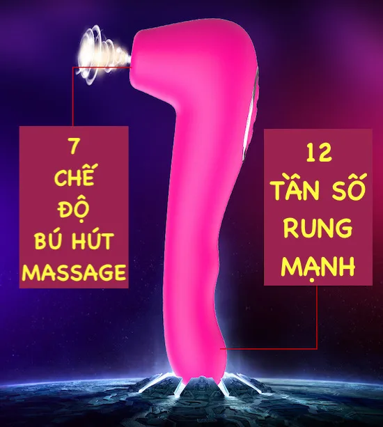 Máy bú mút 2 đầu chày rung toả nhiệt kích thích điểm G tăng khoái cảm — ảnh 2