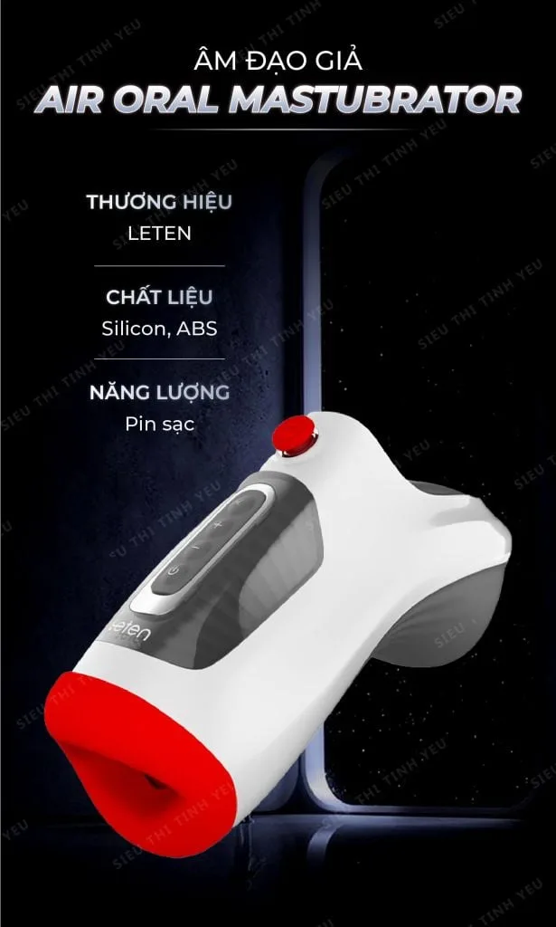 Máy bú mút đa năng Leten Air Oral Masturbator — Tính năng rung và hút đa cấp độ – Cảm giác thăng hoa không