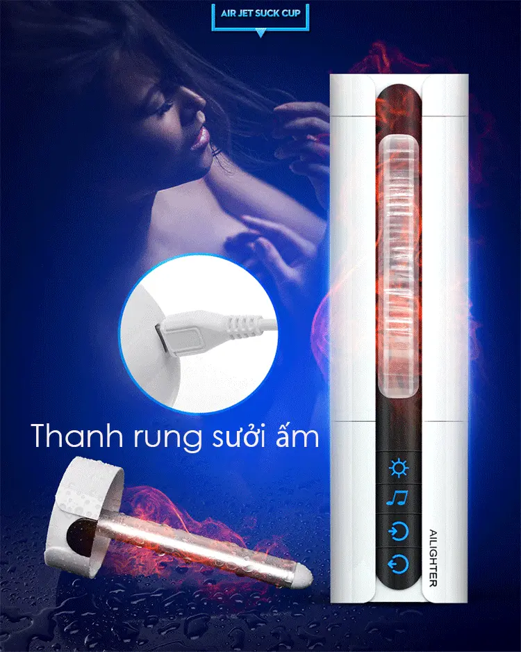 Máy bú mút dương vật tự động mini có sưởi ấm Air Jet tiện lợi — ảnh 8