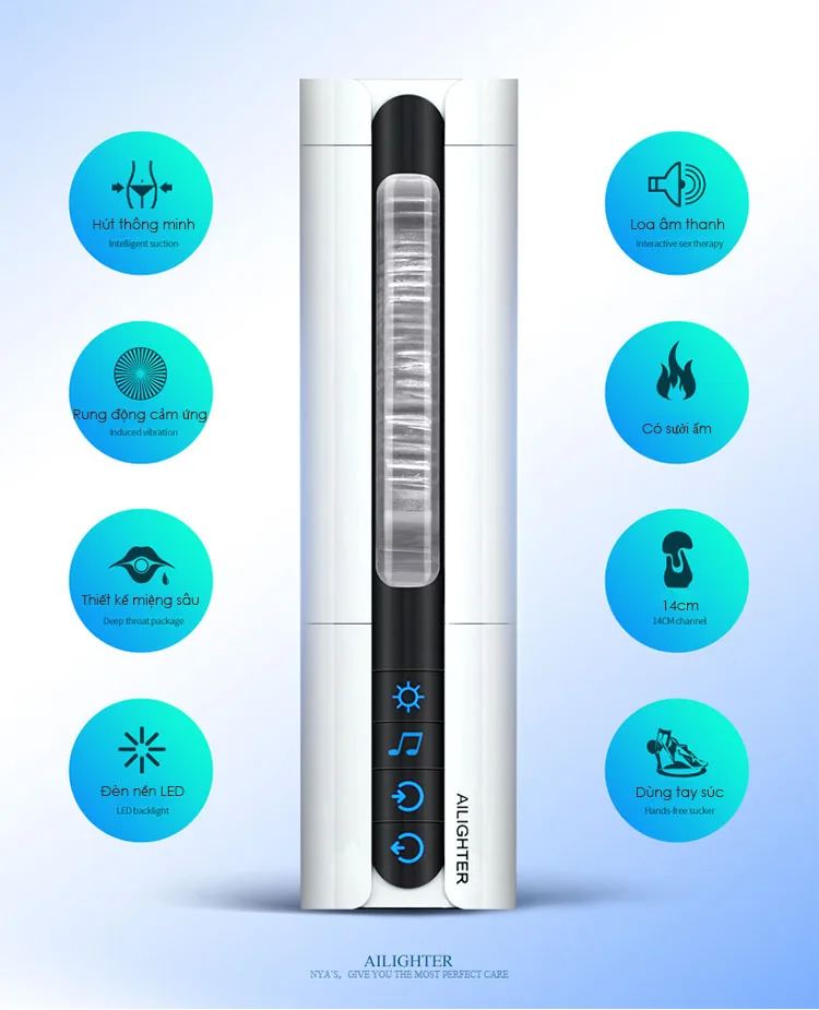 Máy bú mút dương vật tự động mini có sưởi ấm Air Jet tiện — Đế hít dán tường chắc chắn xoay tới 160 độ, bạn có thể đặt