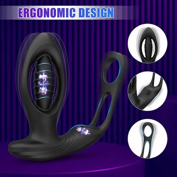 Máy massage hậu môn và đáy chậu Proman vòng đeo dương vật điều khiển từ xa — ảnh 7