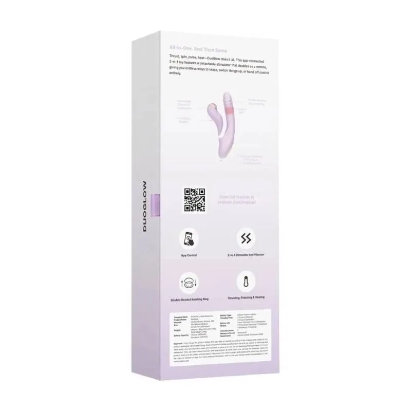 Dương vật giả Svakom DuoGlow điều khiển qua app massage điểm G và âm vật Dương vật giả Svakom DuoGlow điều khiển qua app massage — Phụ nữ độc thân muốn thư giãn và chăm sóc sức khỏe sinh lý
