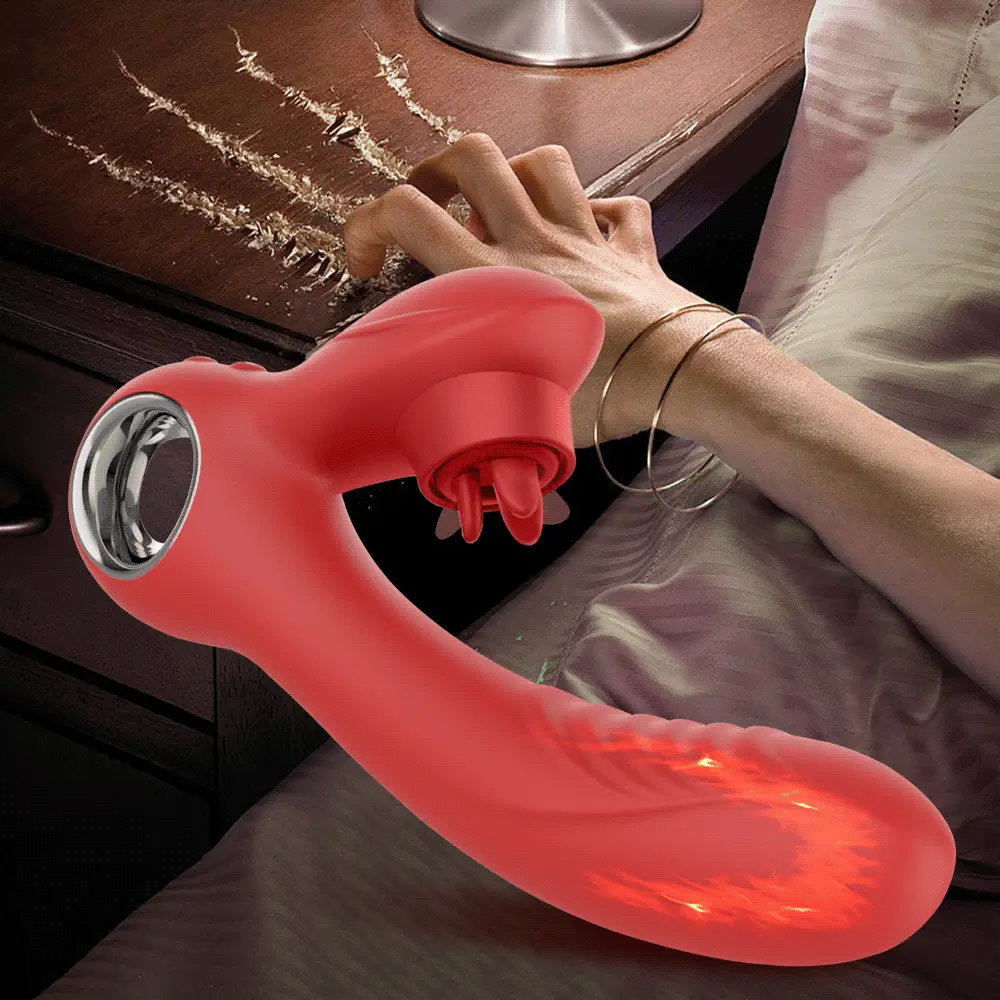 Dương vật giả rung phát nhiệt lưỡi liếm massage điểm G sảng khoái — ảnh 2