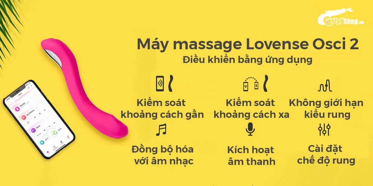 Máy massage Lovense Osci 2 điểm G Bluetooth điều khiển app — Thông số kỹ thuật nổi bật