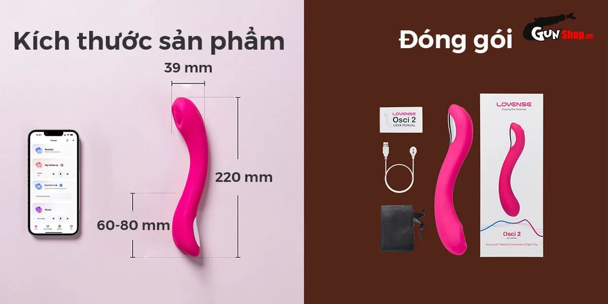 Máy massage Lovense Osci 2 điểm G Bluetooth điều khiển app — hình 10