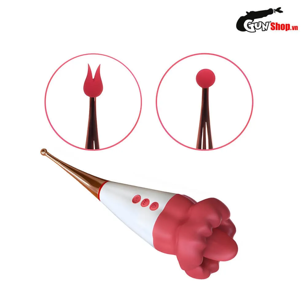 Máy massage son đỏ TQG III - Rung kích thích, lưỡi liếm, 2 đầu phụ — ảnh 5