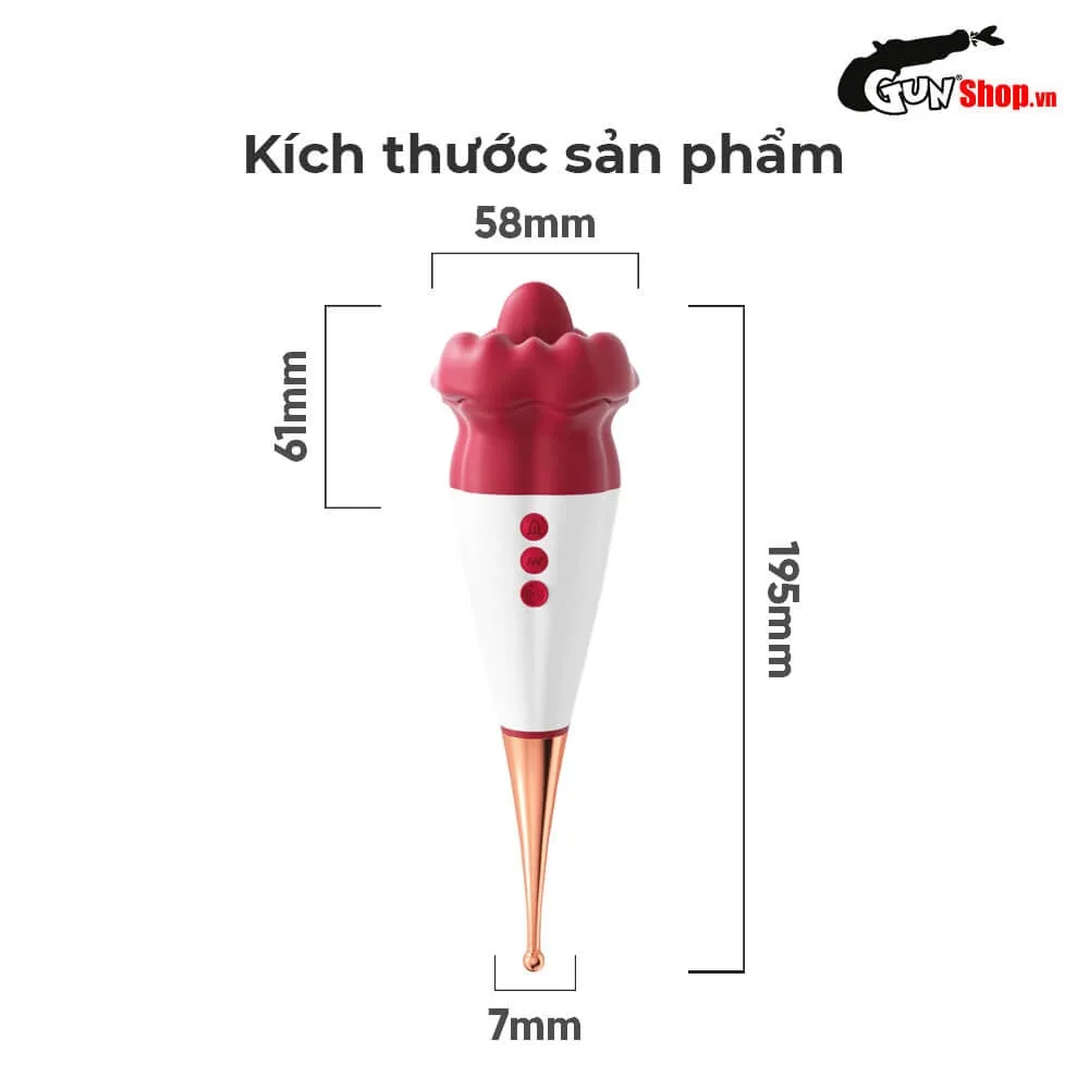 Máy massage son đỏ TQG III - Rung kích thích, lưỡi liếm, 2 đầu phụ — ảnh 3