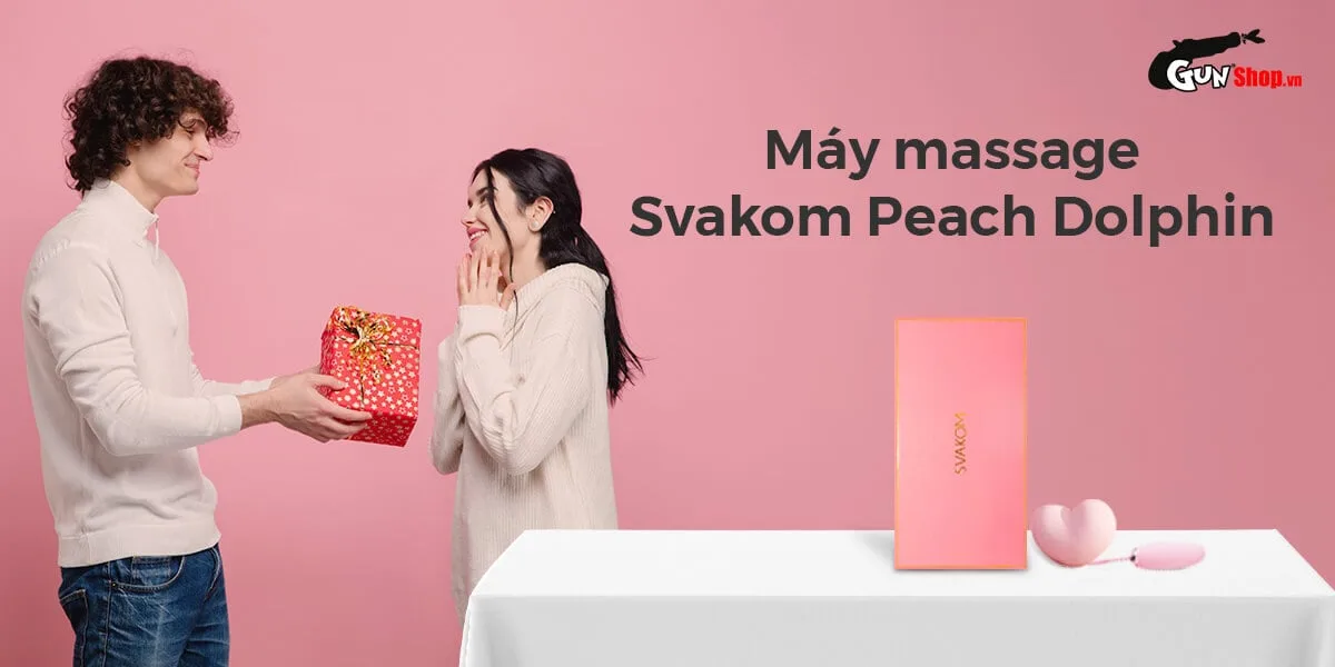 Máy bú mút đôi Svakom Peach Dolphin rung trứng massage kích thích — ảnh 2