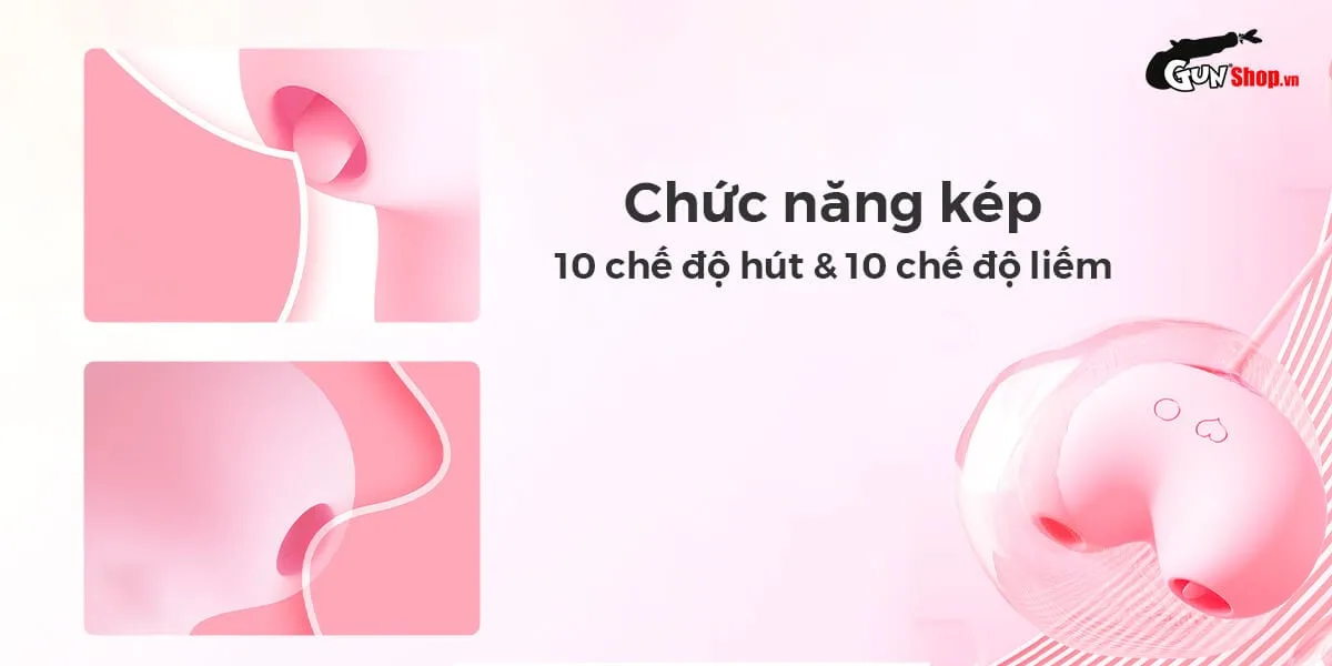 Máy bú mút đôi Svakom Peach Dolphin rung trứng massage kích thích — ảnh 4