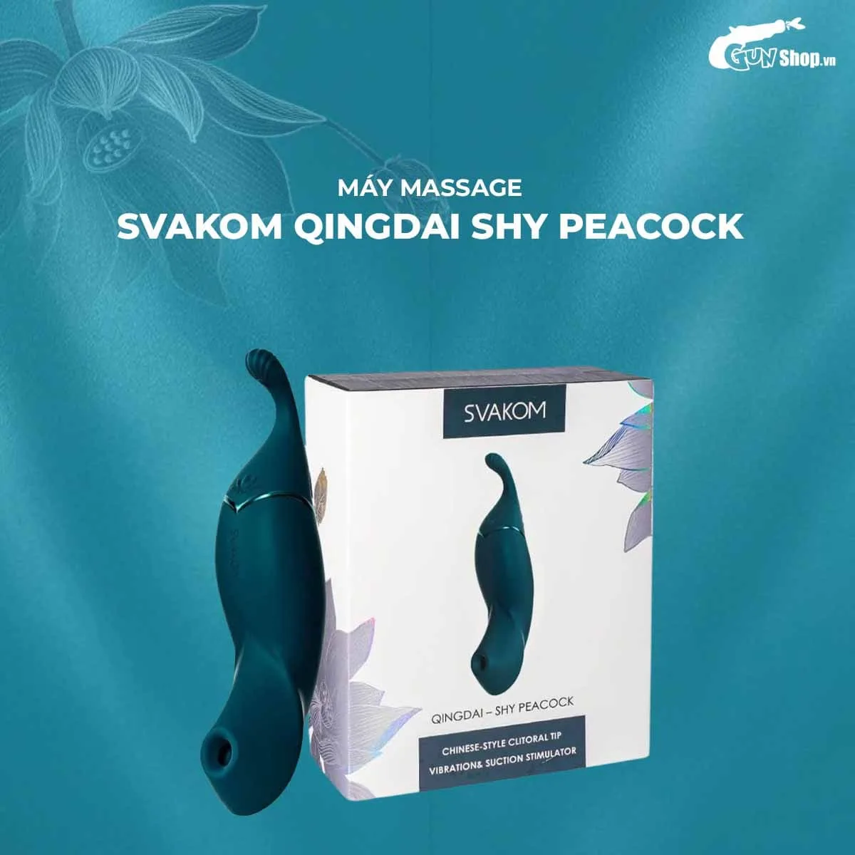 Máy massage Svakom Qingdai Shy Peacock 2 đầu rung hút siêu mạnh — ảnh 4