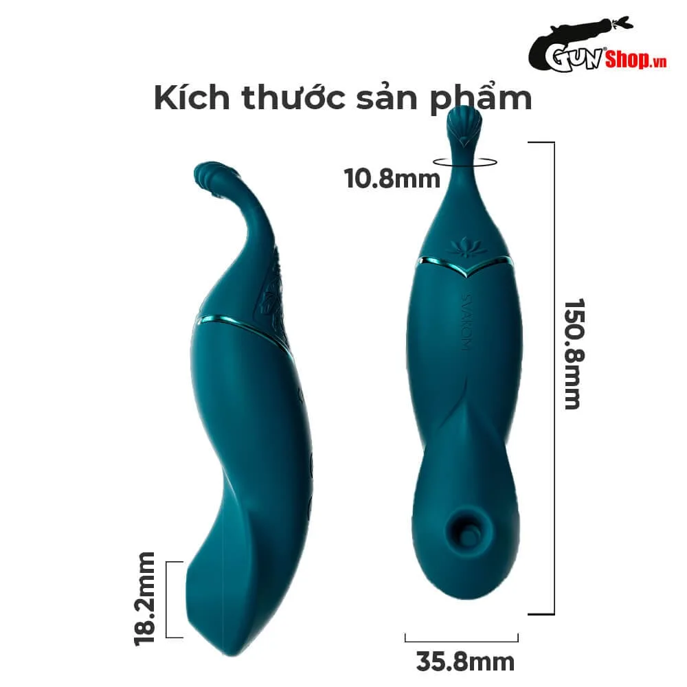 Máy massage Svakom Qingdai Shy Peacock 2 đầu rung hút siêu mạnh — ảnh 3