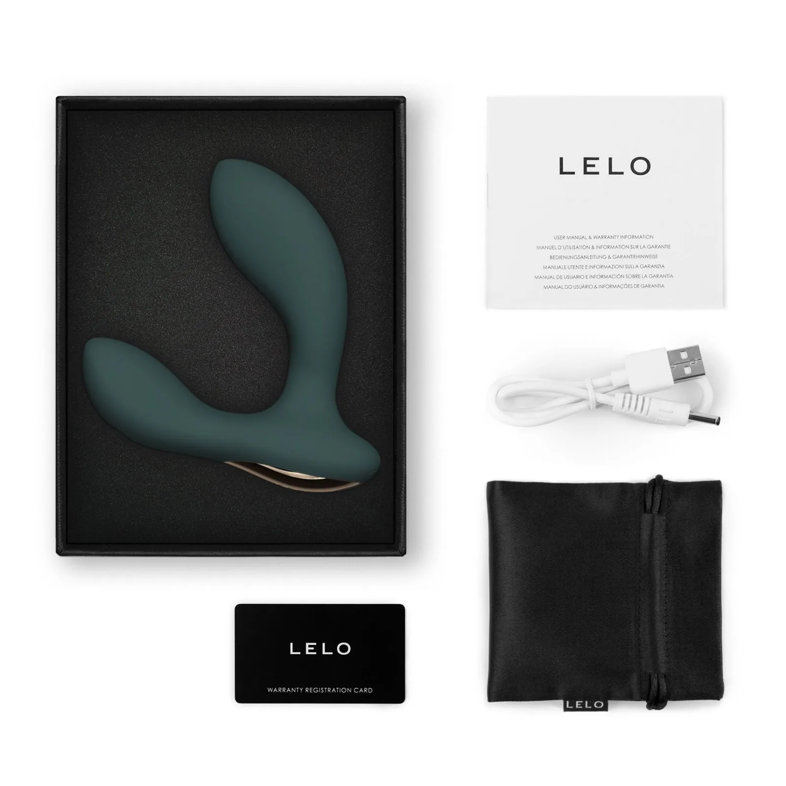 Máy massage tuyến tiền liệt Lelo Hugo 2 nhánh 8 chế độ rung sạc tiện lợi — ảnh 5