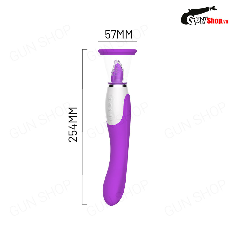 Máy rung massage kích thích âm đạo 2 đầu rung có lưỡi giả hút liếm 17 chế độ - Wistone — ảnh 2