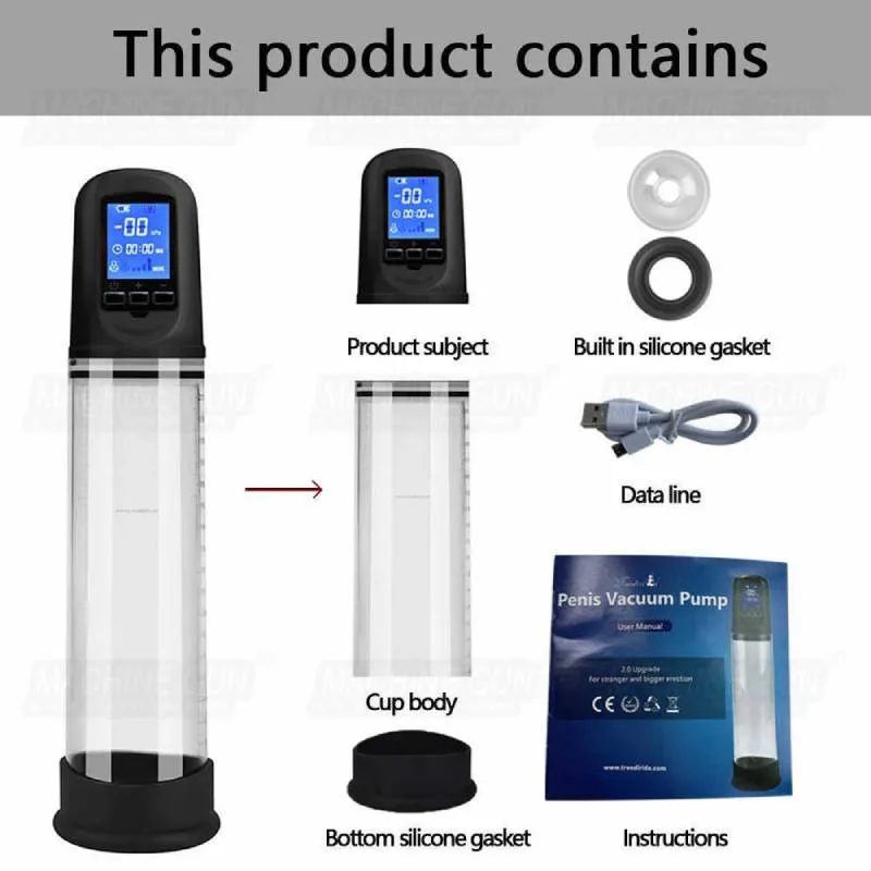 Máy tập tăng kích thước dương vật tự động màn hình LCD - Penis Pump Led Screen Máy tăng kích thước dương vật tự động màn hình LCD uy tín — hình 5
