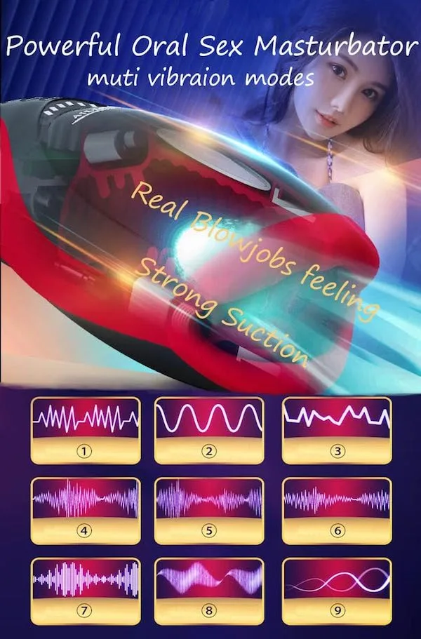 Máy thủ dâm Ailighter Elite Fiery Red Lips miệng giả mô phỏng oral sex thổi kèn — ảnh 6