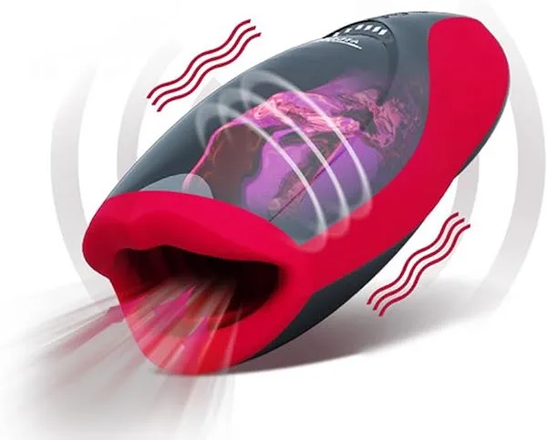 Máy thủ dâm Ailighter Elite Fiery Red Lips miệng giả mô phỏng oral sex thổi kèn — ảnh 2