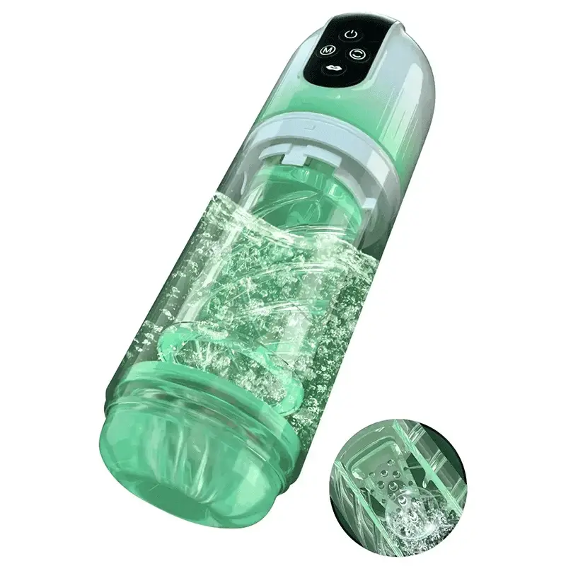Máy thủ dâm tự động AierLe Bole Pro rung bú hút liếm sục xoay masaage thuỷ lực nước có dây đai đeo — ảnh 2