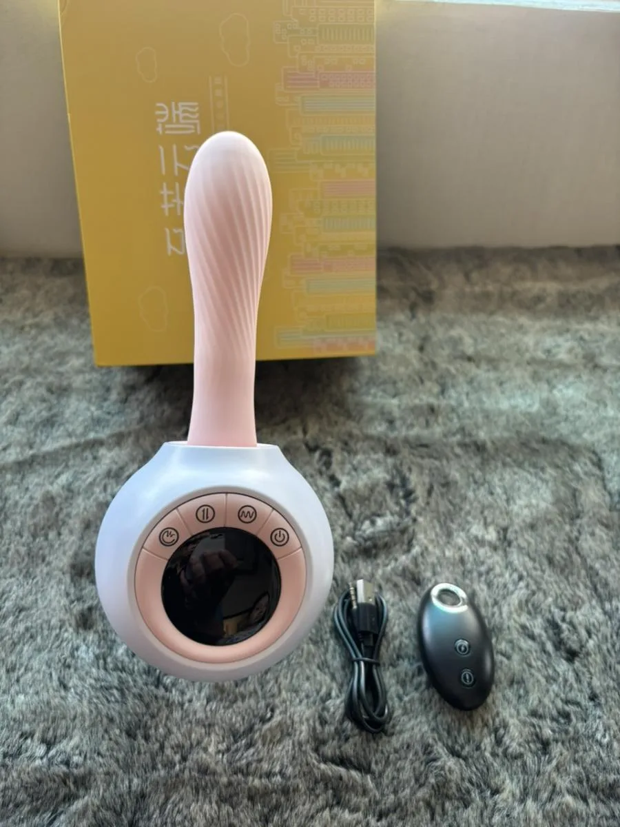 Dildo rung thụt toả nhiệt điều khiển từ xa màn hình LCD hấp — hình 6
