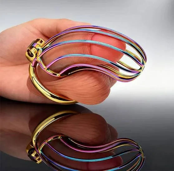 Khóa Dương Vật Kim Loại Mạ Ánh Đa Sắc BDSM Cao Cấp Chính Hãng — ảnh 4