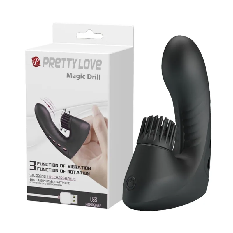 Ngón tay rung Pretty Love Magic Drill sạc USB mạnh mẽ gai nổi